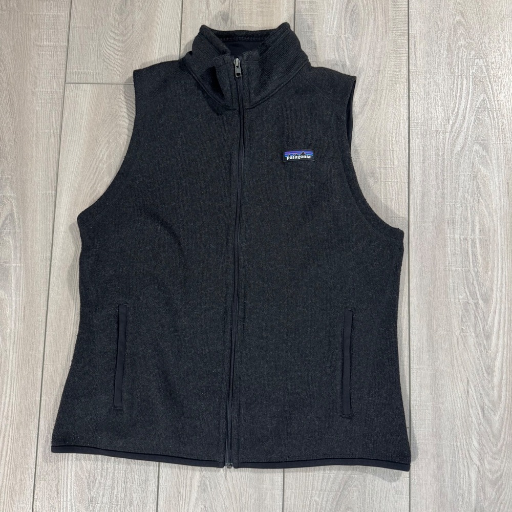 Patagonia Better Sweater Vest Women M Black Full Zip Fleece Layering 25886